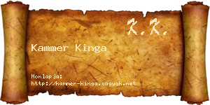 Kammer Kinga névjegykártya